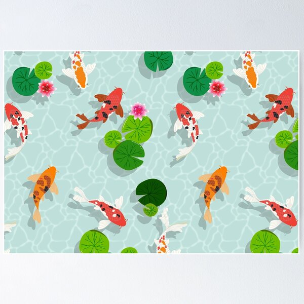 Item preview, Koi pond with water lilies designed and sold by Jennifer Ladd.