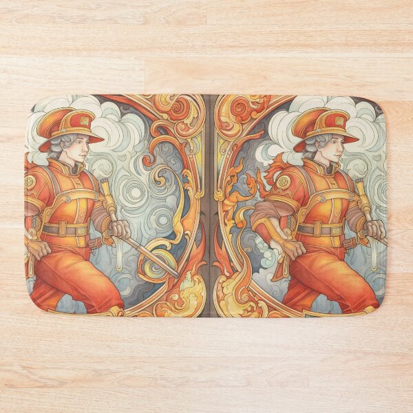 Item preview, Firefighter drawing designed and sold by ComicsFactory.