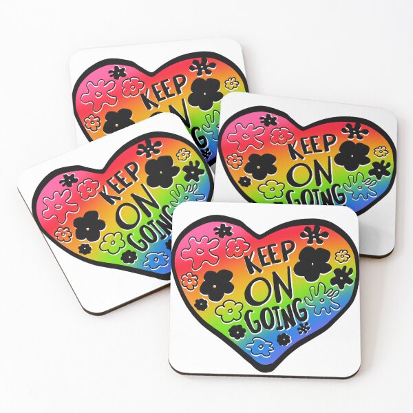 Item preview, Keep On Going Flowers Rainbow Gradient Heart designed and sold by mariahmoniquedesign.