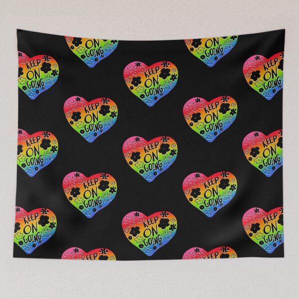 Item preview, Keep On Going Flowers Rainbow Gradient Heart designed and sold by mariahmoniquedesign.