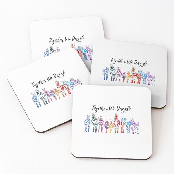 Item preview, Together We Dazzle Rainbow Zebras 	 	 designed and sold by yvawdaqhkzu7.
