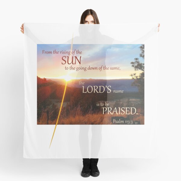 Vista previa del artículo con la obra «Salmo 113: 3 Versículo de la Biblia Sunset Sunrise Christian Sun Rays», diseñado y vendido por DropPoint10.