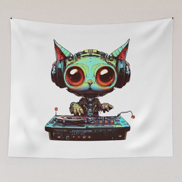 Item preview, Robo-Cat DJ! designed and sold by kukamatsu.