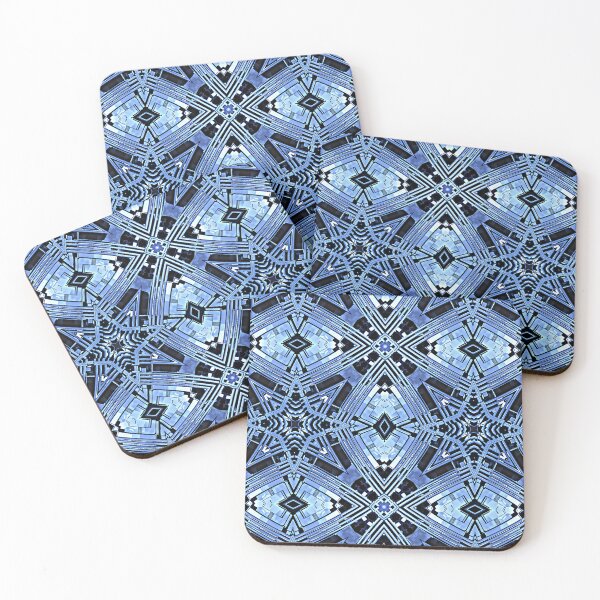 Item preview, Blue metal abstract geometric pattern designed and sold by YPSimon.