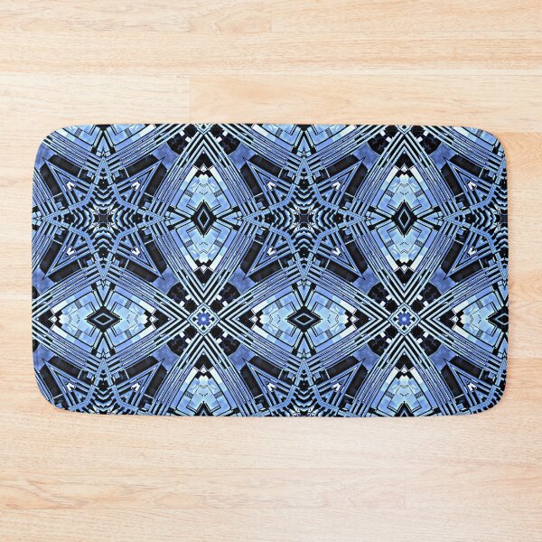Item preview, Blue metal abstract geometric pattern designed and sold by YPSimon.