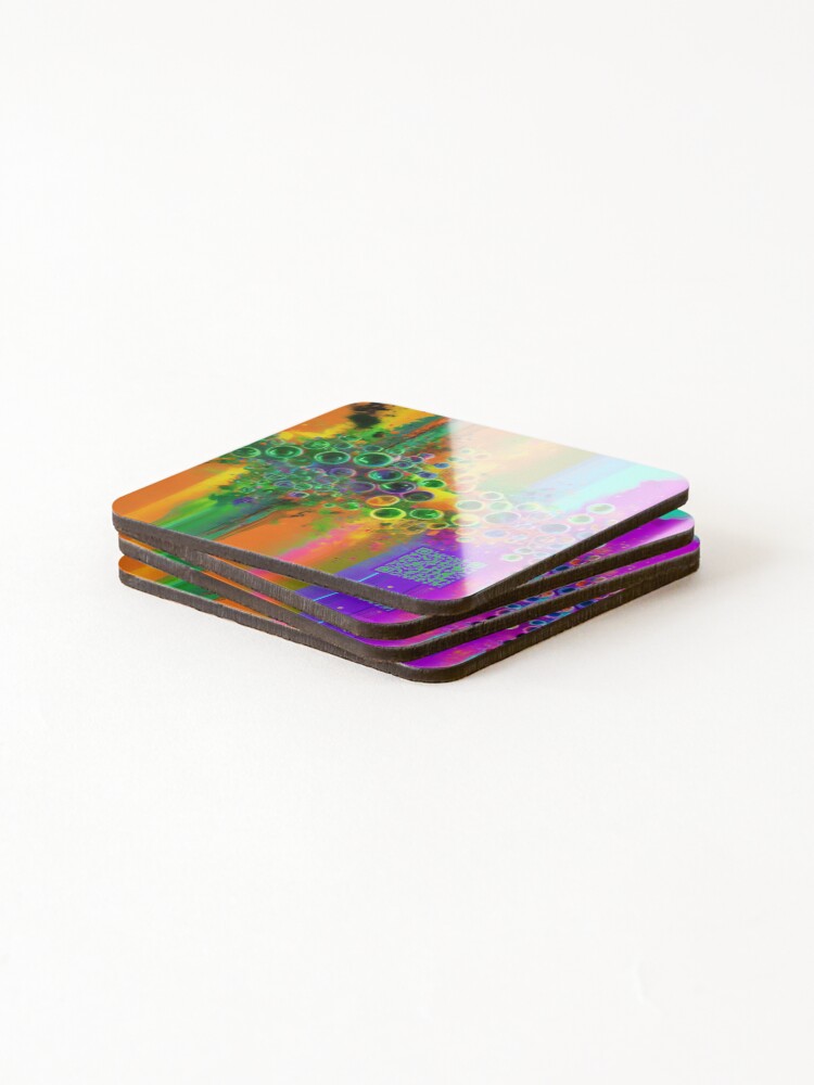 Thumbnail 4 of 5, Coasters (Set of 4), Chromatic Ripples designed and sold by ArfulIntells.