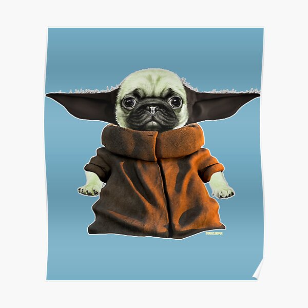 Baby Yoda Hug Pug Dog