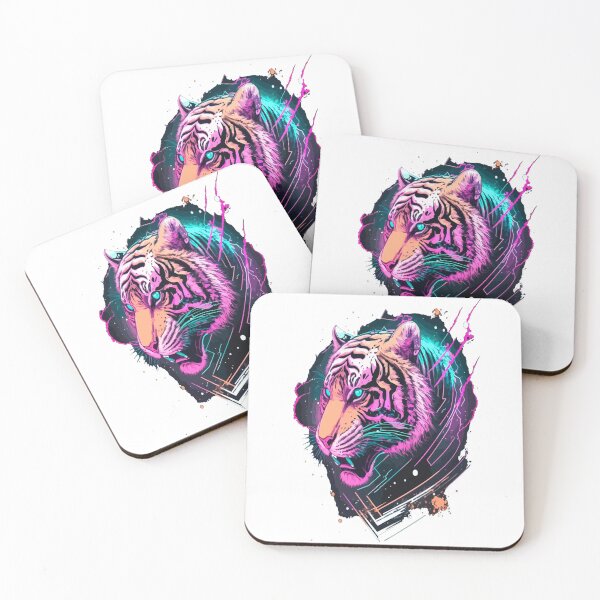 Item preview, aggressive tiger neon colors designed and sold by TYTOS-SHOP.