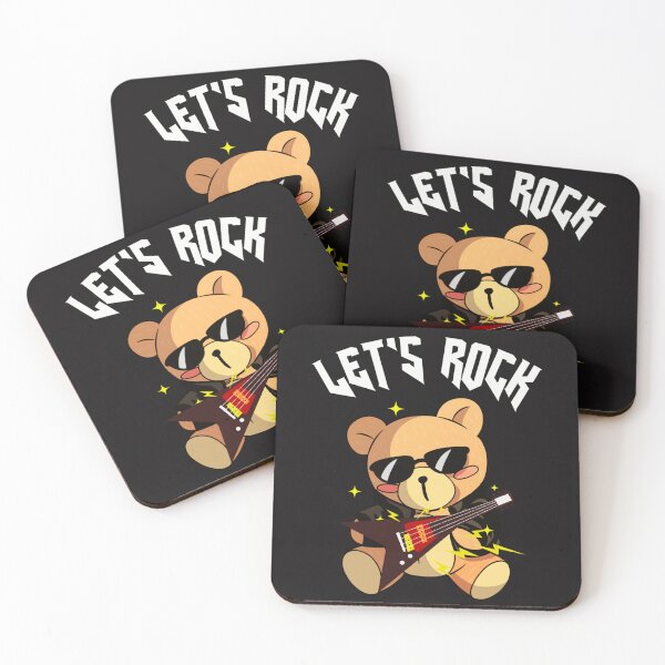 Item preview, Let's Rock Guitar Teddy Bear Retro Vintage Rock N Roll designed and sold by JillPeterson8.