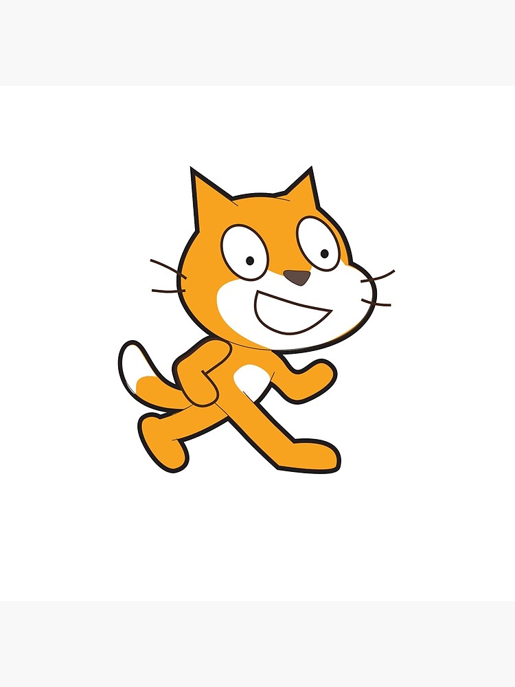 "Scratch Programming Language Official Mascot Cat TShirt" Throw Pillow