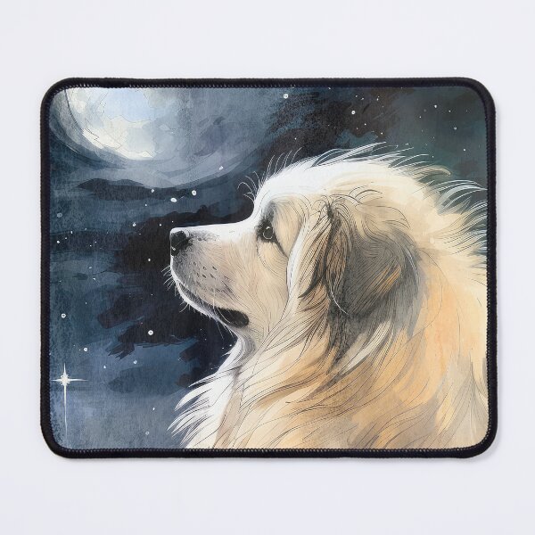 Item preview, Watercolor Great Pyrenees Gazing at The Moon & Stars designed and sold by Appyrances.