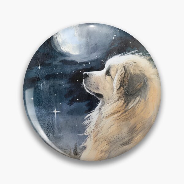 Item preview, Watercolor Great Pyrenees Gazing at The Moon & Stars designed and sold by Appyrances.