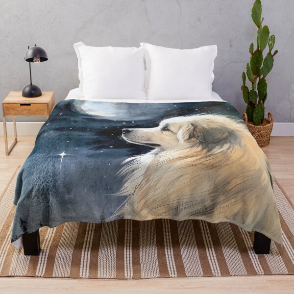 Item preview, Watercolor Great Pyrenees Gazing at The Moon & Stars designed and sold by Appyrances.