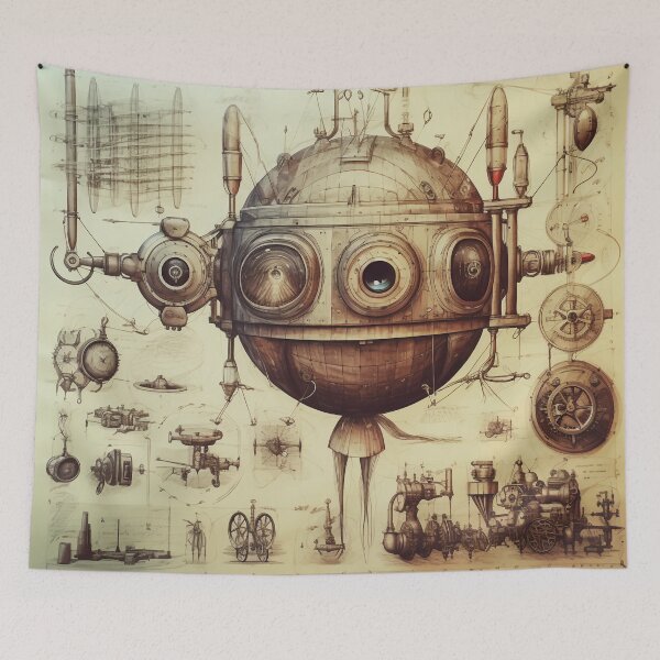 Item preview, Steampunk Drawing Ancient Manuscript designed and sold by BrandonArtWorld.