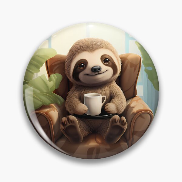 Item preview, Cartoon Sloth Drinking Coffee designed and sold by Jamillionaire Shop.