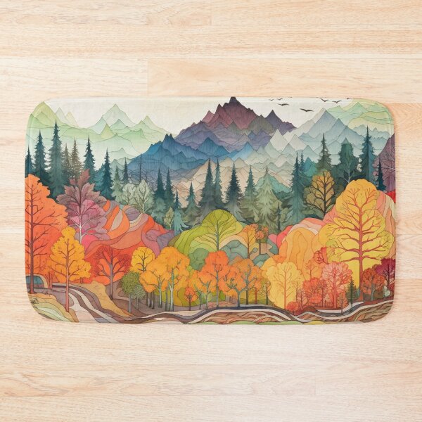 Item preview, Folk art landscape designed and sold by Lynnchabot.