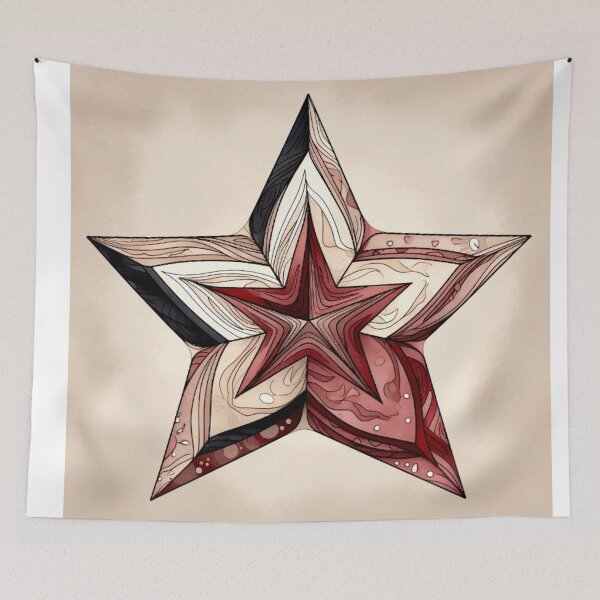Item preview, Star Design Burgundy, blush, ivory, silver, gray 2 designed and sold by Highlandkings.