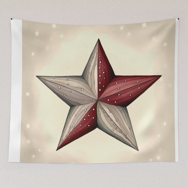 Item preview, Star Design Burgundy, blush, ivory, silver, gray 3 designed and sold by Highlandkings.
