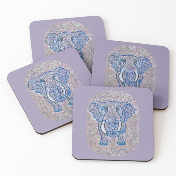Item preview, Patterned Elephant - Blue designed and sold by Tim Veiga.