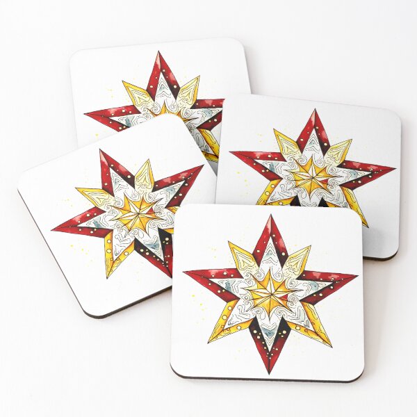 Item preview, Star Design Burgundy, gold, white, gray, black designed and sold by Highlandkings.