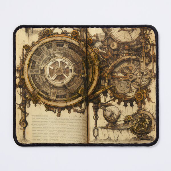 Item preview, Steampunk Drawing Ancient Manuscript designed and sold by BrandonArtWorld.