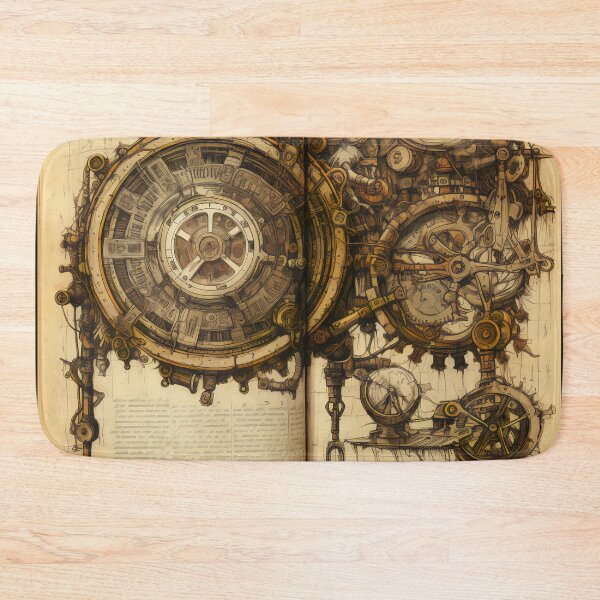 Item preview, Steampunk Drawing Ancient Manuscript designed and sold by BrandonArtWorld.