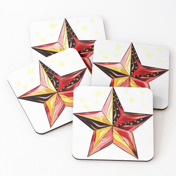 Item preview, Star Design Burgundy, pink, ivory, gold, black 2 designed and sold by Highlandkings.