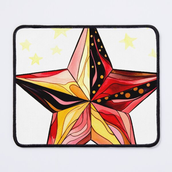 Item preview, Star Design Burgundy, pink, ivory, gold, black 2 designed and sold by Highlandkings.