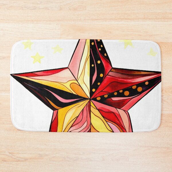 Item preview, Star Design Burgundy, pink, ivory, gold, black 2 designed and sold by Highlandkings.
