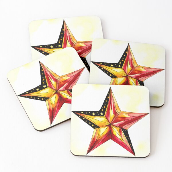 Item preview, Star Design Burgundy, pink, ivory, gold, black 3 designed and sold by Highlandkings.