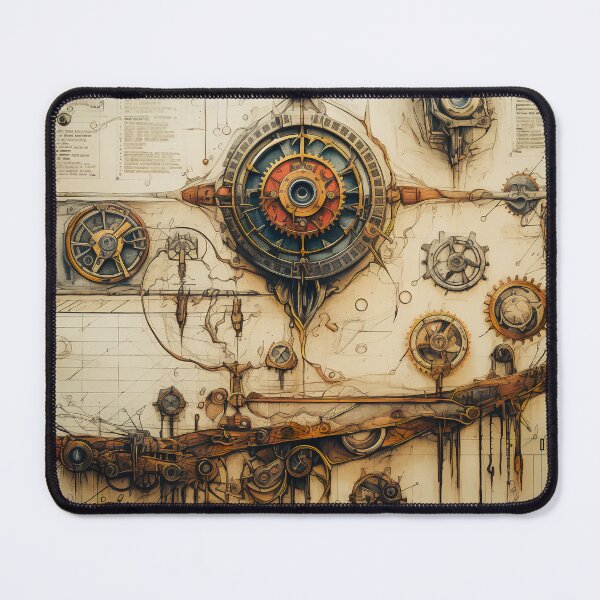 Item preview, Steampunk Drawing Ancient Manuscript designed and sold by BrandonArtWorld.