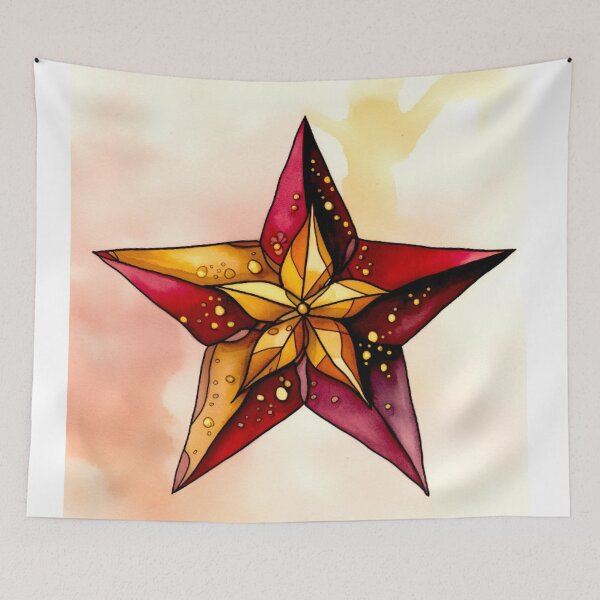 Item preview, Star Design Burgundy, pink, ivory, gold, black designed and sold by Highlandkings.