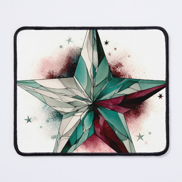 Item preview, Star Design Burgundy, teal, gray, white, silver 2 designed and sold by Highlandkings.