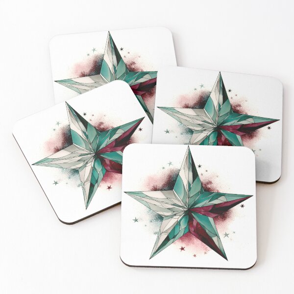 Item preview, Star Design Burgundy, teal, gray, white, silver 2 designed and sold by Highlandkings.