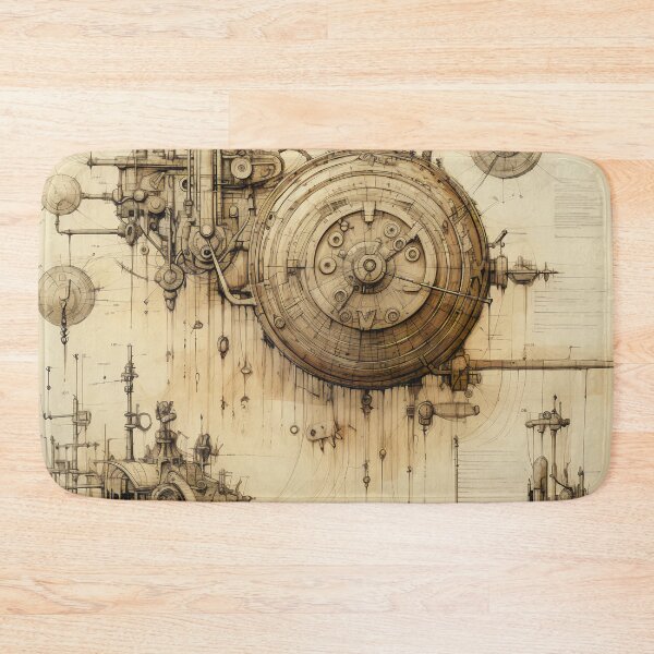Item preview, Steampunk Drawing Ancient Manuscript designed and sold by BrandonArtWorld.