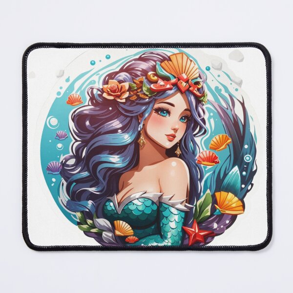 Item preview, Beautiful Cartoon Shell Mermaid designed and sold by SirenasWorld.