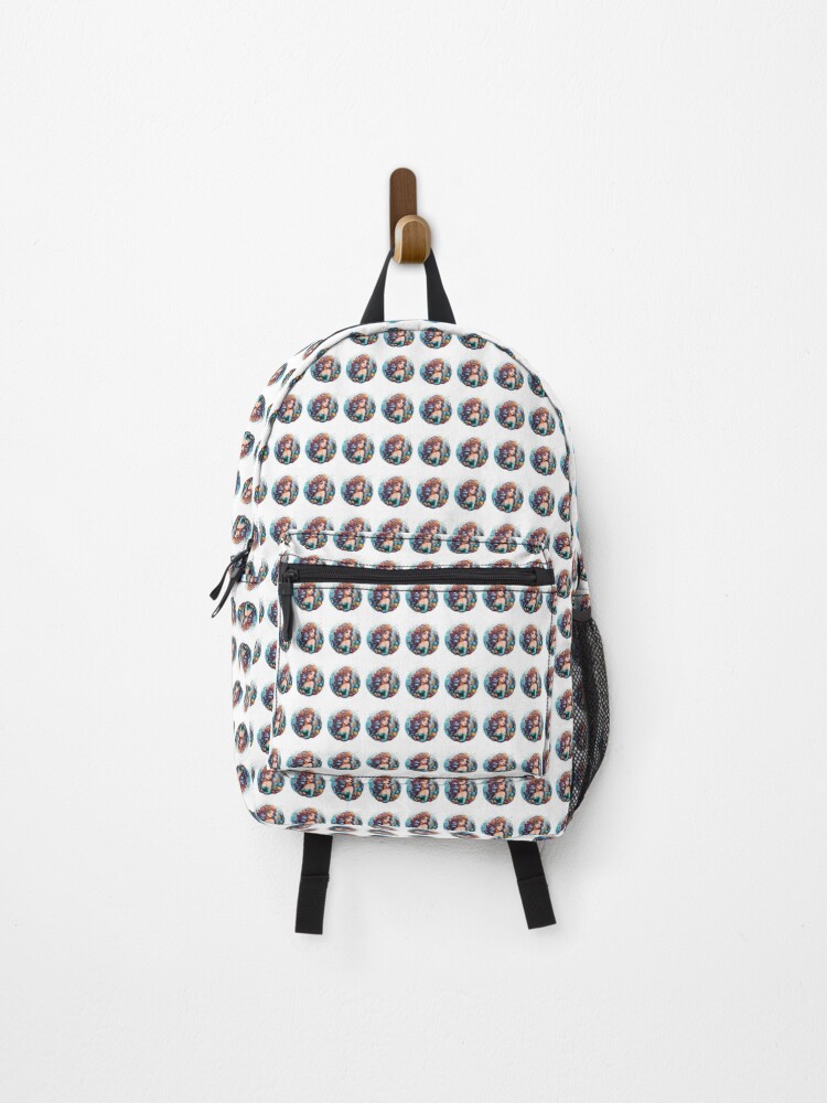 Thumbnail 1 of 3, Backpack, Beautiful Cartoon Shell Mermaid designed and sold by SirenasWorld.