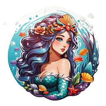 Artwork thumbnail, Beautiful Cartoon Shell Mermaid by SirenasWorld
