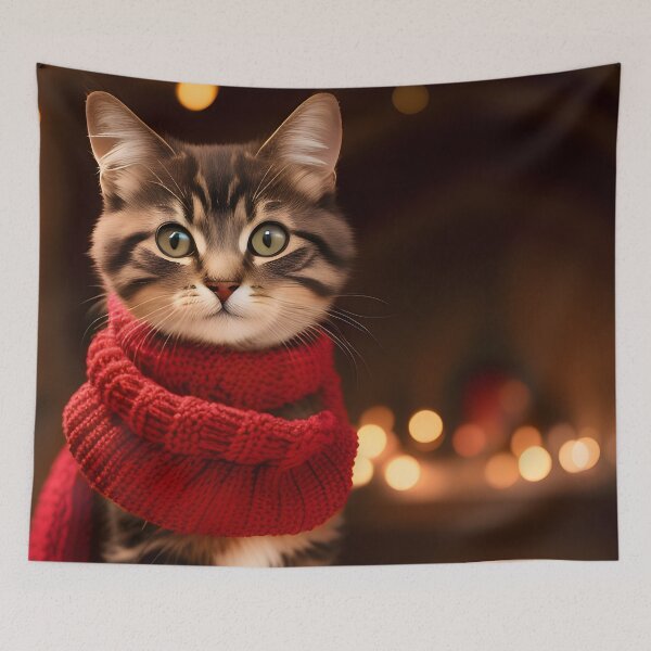 Item preview, Cat with Scarf - Modern Digital Art designed and sold by Ai-michiart.