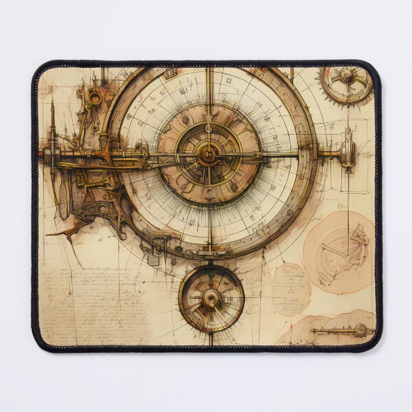 Item preview, Steampunk Drawing Ancient Manuscript designed and sold by BrandonArtWorld.