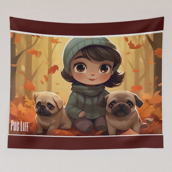 Item preview, Pug Life - Pugs in the woods designed and sold by Liljinkzy.