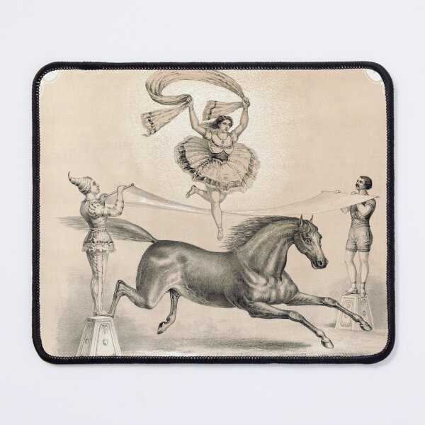 Item preview, STK501558A-Vintage print of a circus performer jumping over a large ribbon. designed and sold by StocktrekImages.