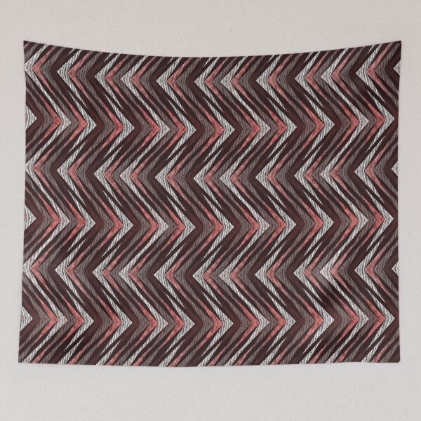 Item preview, Coral, gray, brown zigzag pattern. designed and sold by marinaklykva.