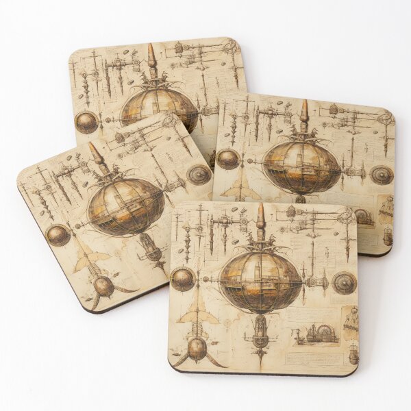 Item preview, Steampunk Drawing Ancient Manuscript designed and sold by BrandonArtWorld.