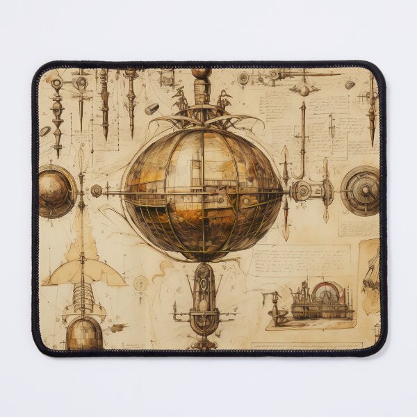 Item preview, Steampunk Drawing Ancient Manuscript designed and sold by BrandonArtWorld.