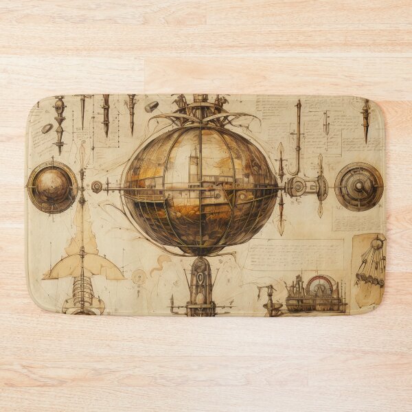 Item preview, Steampunk Drawing Ancient Manuscript designed and sold by BrandonArtWorld.