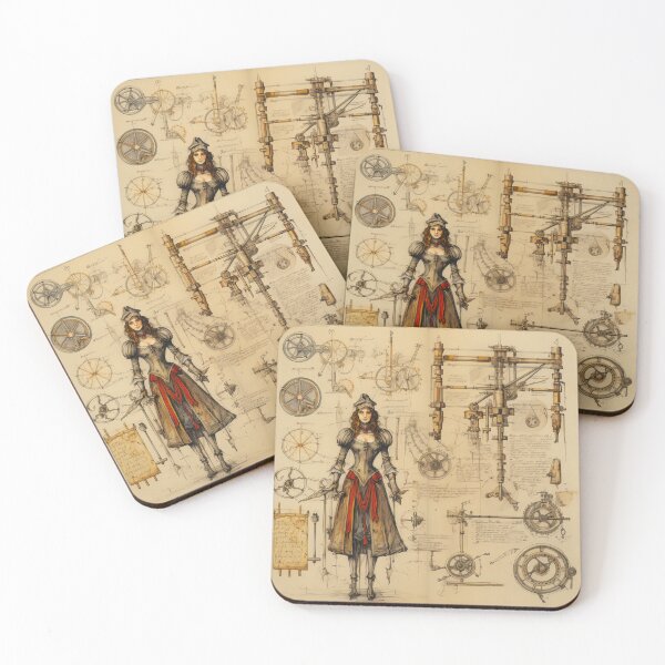 Item preview, Steampunk Drawing Ancient Manuscript designed and sold by BrandonArtWorld.