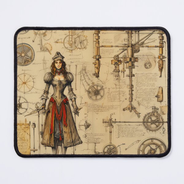 Item preview, Steampunk Drawing Ancient Manuscript designed and sold by BrandonArtWorld.