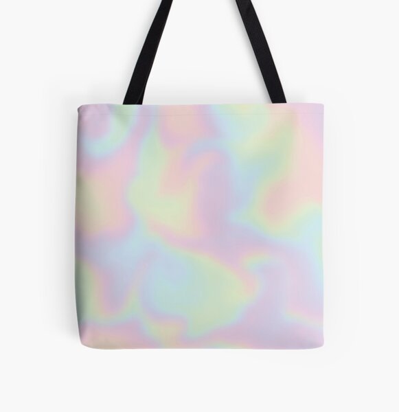 Pink holographic store tote bag