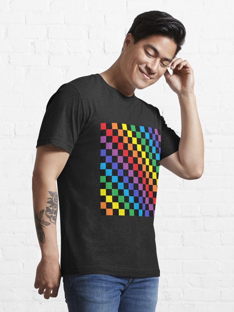 Checkered best sale rainbow shirt